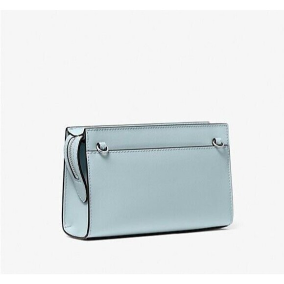 New Michael Kors Sheila Small Vegan Non-Leather Crossbody Bag Vista Blue - Picture 4 of 9